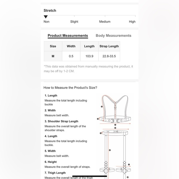 Vegan Leather Wrap-Around Suspender Harness Belt - Picture 8 of 9